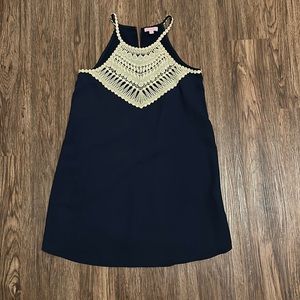 Lilly Pulitzer Shift Dress - Navy with Gold Detail